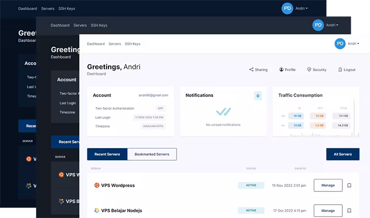 Dahboard panel wuzz hosting